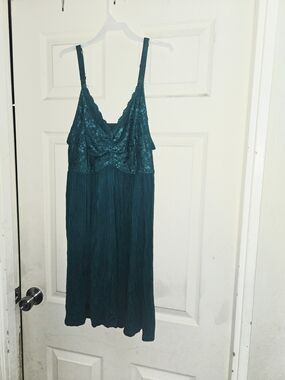 torrid Teal Lace-Top Chemise